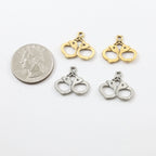 20mmx20mm Pewter Stationary Handcuff Police Charm in Antique Gold (2pc)