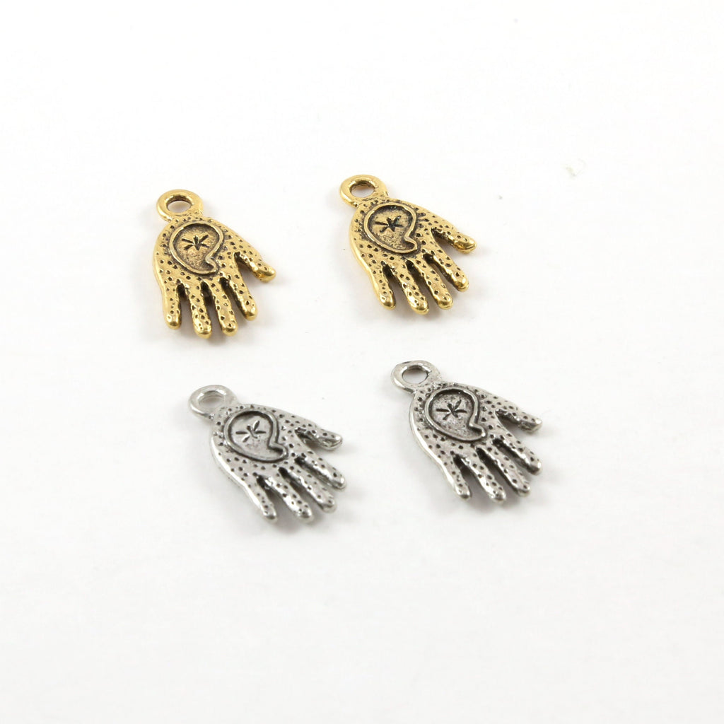 11mmx20mm Pewter Healing Hand Charms Reiki Charm Pendant Healer Nurse (2pc)