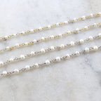 Sterling Silver or Vermeil Dainty Medium Freshwater Pearl – Sold by the Foot
