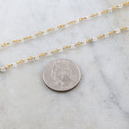 Vermeil Dainty Rainbow Moonstone Rosary Beaded Wire Wrapped – Sold by the Foot