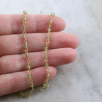 Vermeil Dainty Peridot Green Rosary Beaded Wire Wrapped – Sold by the Foot