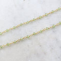 Vermeil Dainty Peridot Green Rosary Beaded Wire Wrapped – Sold by the Foot