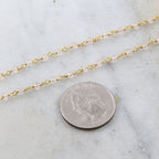 Vermeil Dainty Rose Quartz Rosary Beaded Wire Wrapped Chain – Sold by the Foot