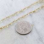 Vermeil Dainty Citrine Quartz Beaded Wire Wrapped Chain – Sold by the Foot