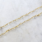 Vermeil Dainty Citrine Quartz Beaded Wire Wrapped Chain – Sold by the Foot