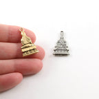 Pewter Detailed Sitting Buddha Double Sided Charm Buddha