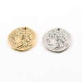 22mmx22mm Pewter Ancient Greek Coin Symbol Double Sided Sculpture