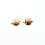 Rhodium Plated Sparkling Single CZ Coin Disc Gold or Rose Gold Cubic