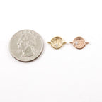 Rhodium Plated Sparkling Single CZ Coin Disc Gold or Rose Gold Cubic