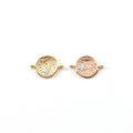 Rhodium Plated Sparkling Single CZ Coin Disc Gold or Rose Gold Cubic