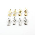 17mmx8mm Pewter Tiny Small Three Loop Key Charm Best Friend Charm (4pc)