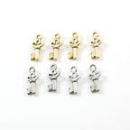 17mmx8mm Pewter Tiny Small Three Loop Key Charm Best Friend Charm (4pc)