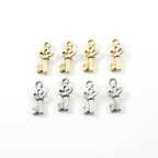 Pewter Tiny Small Three Loop Key Charm Best Friend Charm (4pc)
