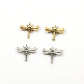 15mmx17mm Pewter Flying Dragonfly Wings Charm Fantasy Pendant (2pc)