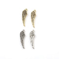 26mmx7mm Pewter Double Sided Angel Wing Charm Pendant Inspirational (2pc)