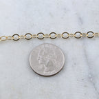 Brass Shiny Gold Oval 6mm x 5mm Dainty Flat Link Oval – Sold by the Foot