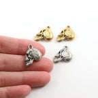 17mmx15mm Pewter Broken One Sided Skull Charm Pendant Halloween (2pc)