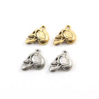17mmx15mm Pewter Broken One Sided Skull Charm Pendant Halloween (2pc)
