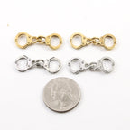 30mmx12mm Pewter Moveable Handcuff Police Charm in Antique Gold Antique (2pc)