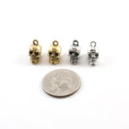 Pewter Simple 3D Skull Pendant Halloween Skeletons Day (2pc)