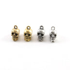 Pewter Simple 3D Skull Pendant Halloween Skeletons Day (2pc)