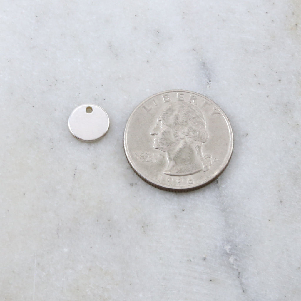 9mm Sterling Silver Small Round Stamping Disc in Simple Dainty Minimal