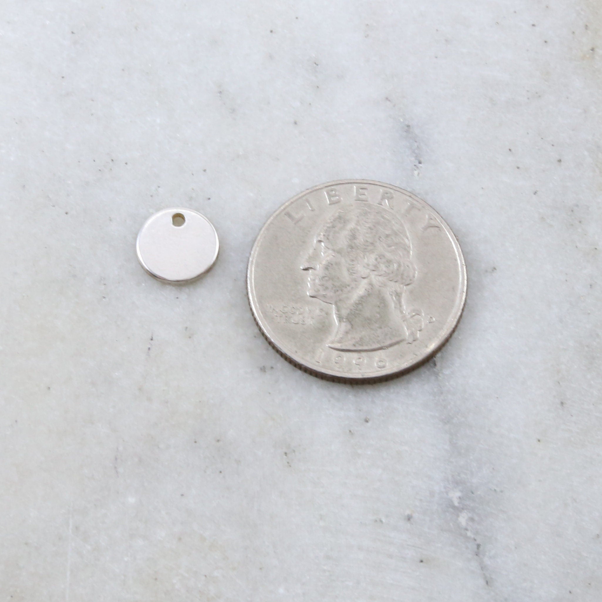 9mm Sterling Silver Small Round Stamping Disc in Simple Dainty Minimal
