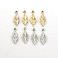 Pewter Detailed Dainty Minimal Modern Leaf Nature Pendant (4pc)