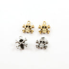 15mmx13mm Pewter Skull and Bones Cross Bones Pirate Charm Pendant (2pc)