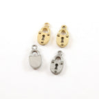 18mmx9mm Pewter Simple Pad Lock Key Charm Necklace Pendant Antique Gold (2pc)