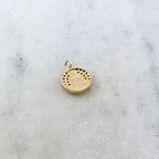 15mmx8mm Gold Plated or Rhodium Plated Coin Black CZ Pave Buddha Ohm Gold