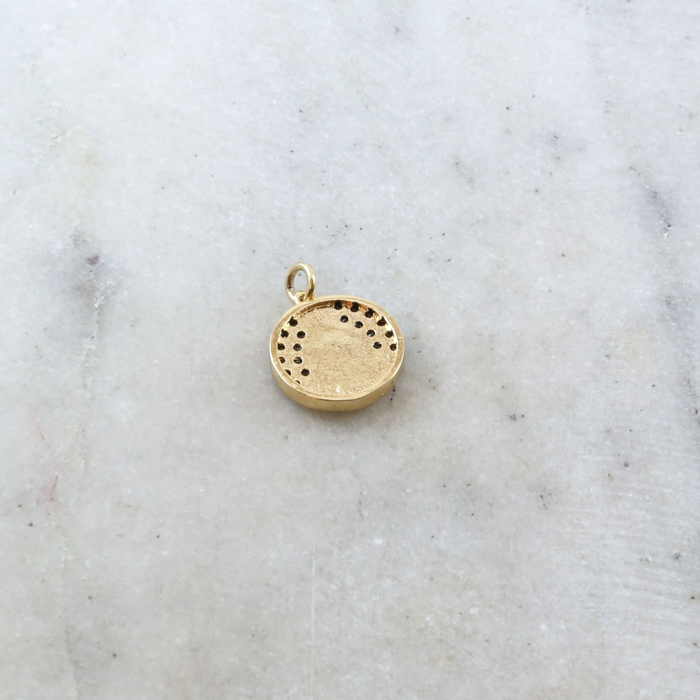15mmx8mm Gold Plated or Rhodium Plated Coin Black CZ Pave Buddha Ohm Gold