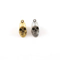 13mmx9mm Pewter Medium Open Jaw Skull Head Pendant Halloween Skeletons