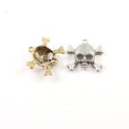 20mmx23mm Pewter Skull and Bones Cross Bones Pirate Charm Pendant