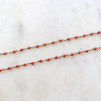 Vermeil Dainty Tiny Red Coral Beaded Wire Wrapped Chain – Sold by the Foot