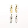 Pewter Flat Minimal Modern Feather Charm Necklace Pendant (2pc)
