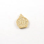 18mmx14mm Vermeil Double Sided Buddha Sitting Yoga Charm with Detailed