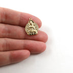 18mmx14mm Vermeil Double Sided Buddha Sitting Yoga Charm with Detailed