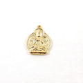 18mmx14mm Vermeil Double Sided Buddha Sitting Yoga Charm with Detailed