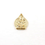 18mmx14mm Vermeil Double Sided Buddha Sitting Yoga Charm with Detailed