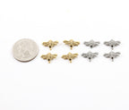 15mmx10mm Pewter Honey Bee Bead Charm Insect Nature Spring Pendant (4pc)