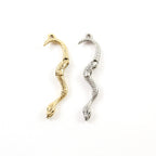50mmx4mm Pewter Moveable Curved Snake Charm Pendant Antique Gold