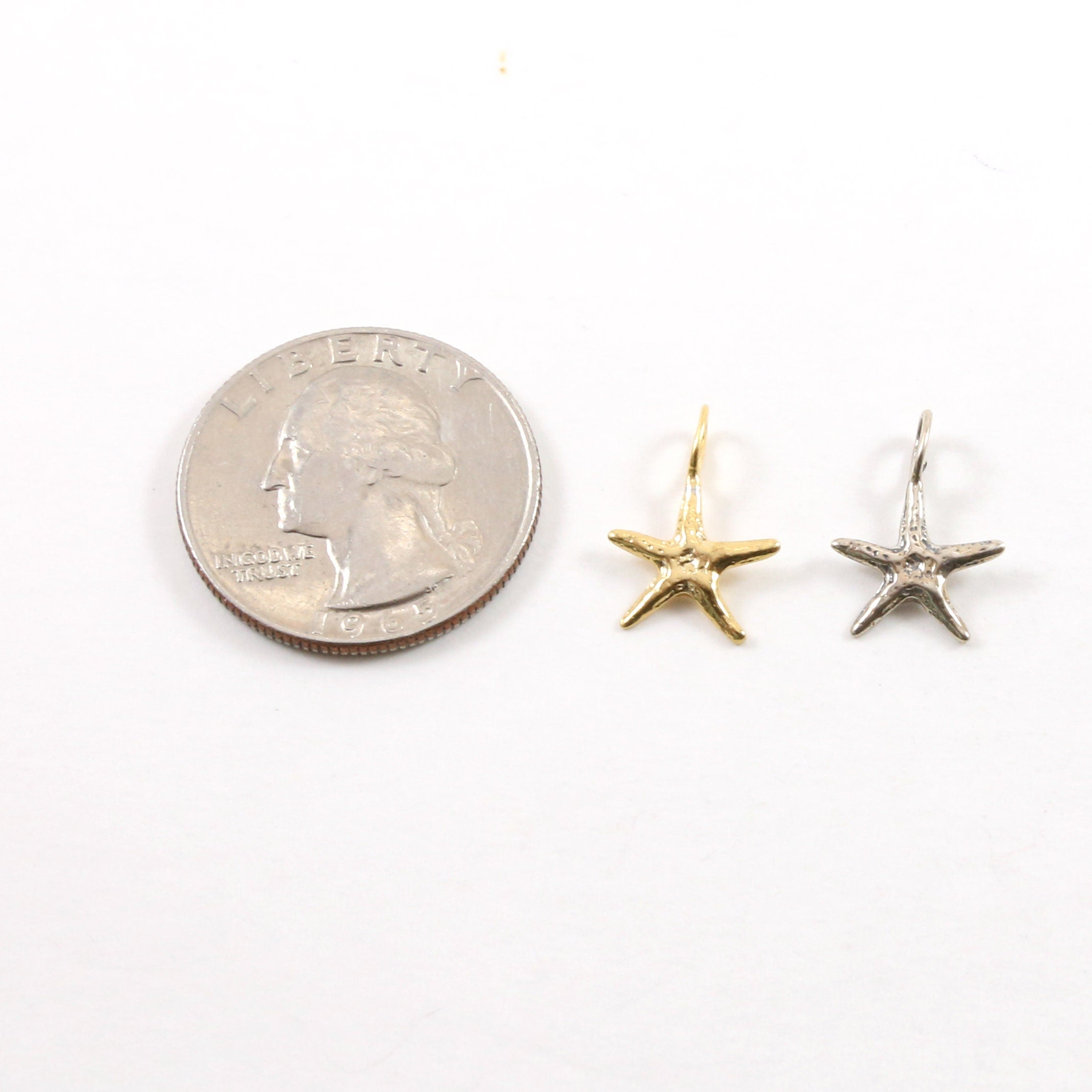 Sterling Silver or Vermeil Small Starfish Charm Ocean Inspired Nautical Sea