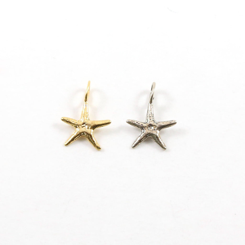 Sterling Silver or Vermeil Small Starfish Charm Ocean Inspired Nautical Sea