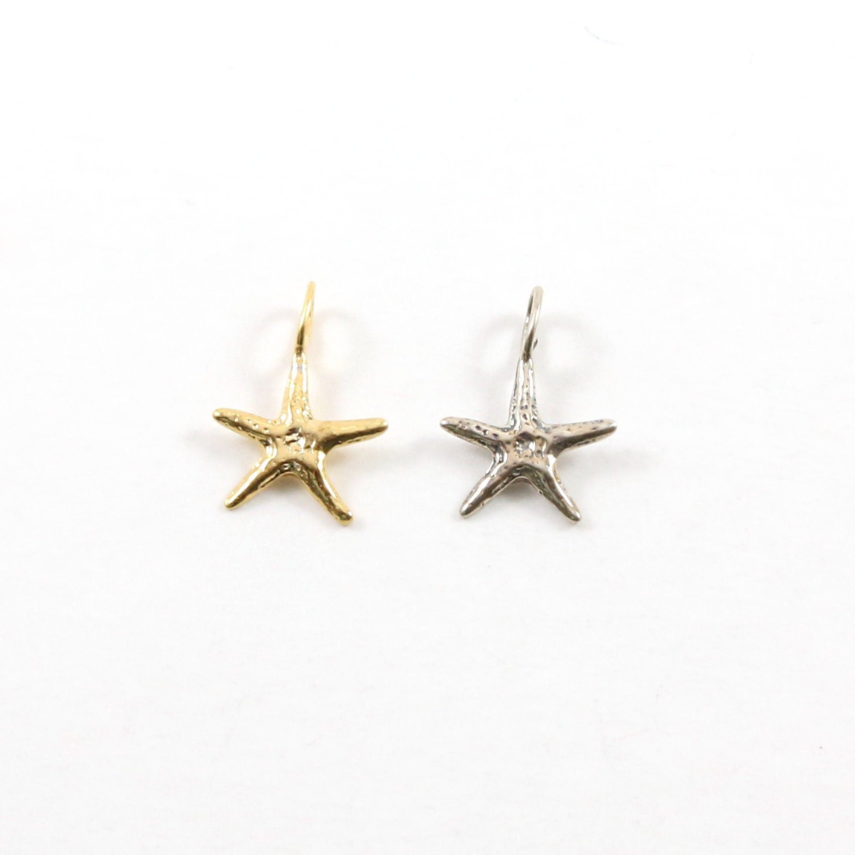 Sterling Silver or Vermeil Small Starfish Charm Ocean Inspired Nautical Sea