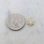 14mmx10mm Rhodium Plated Gold CZ Opal 8 Point Star Cubic Zirconia Pave Charm