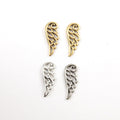 25mmx8mm Pewter Large Outline Double Sided Whimsical Angel Wing Charm (2pc)
