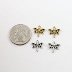 13mmx13mm Pewter Small Flying Dragonfly Wings Charm Fantasy Pendant (2pc)