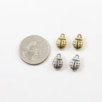 13mmx8mm Pewter Small Ladybug Ladybird Good Luck Charm Fantasy Pendant (2pc)