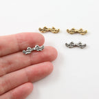 18mmx5mm Pewter Double Sided Whimsical Angel Wing Vertical Spacer Bead (2pc)